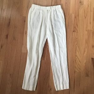Isabel Marant Cream Extended Tab Slouchy Pleated Ankle Pants - Jane Birkin Style